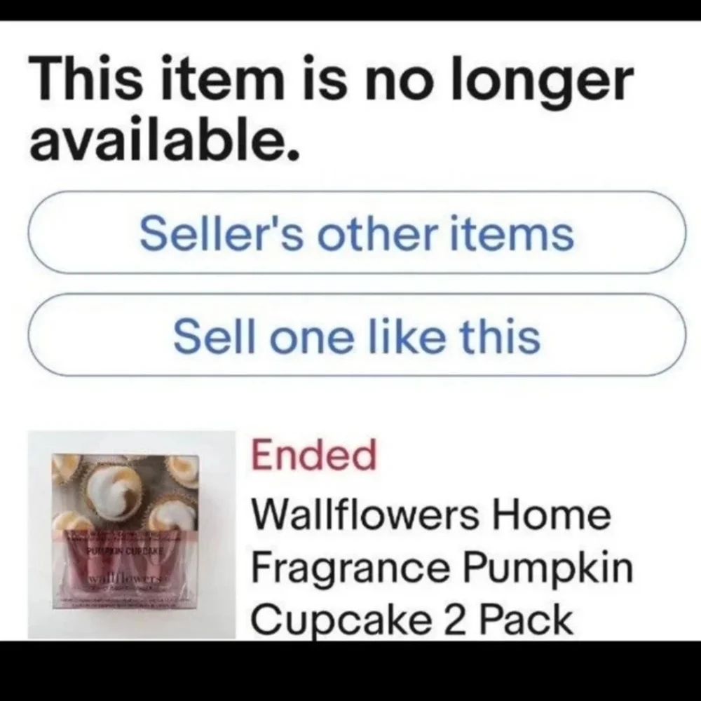 PUMPKIN CUPCAKE Wallflowers Refills 2-Pack BNWT SO